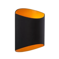 Straluma Rechthoekige wandlamp mat zwart met goud> Woonkamerlampen|Slaapkamerlampen