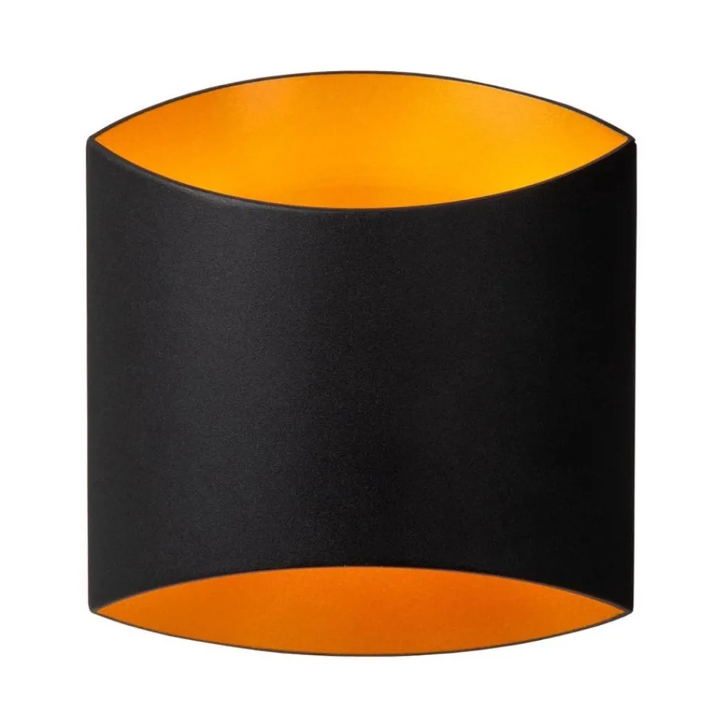 Straluma Rechthoekige wandlamp mat zwart met goud> Woonkamerlampen|Slaapkamerlampen