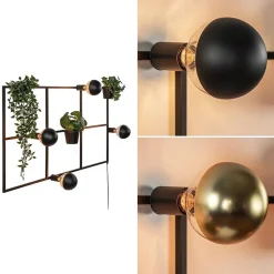 Straluma Rechthoekige wandlamp zwart frame met plantenpotten><noscript><img width=