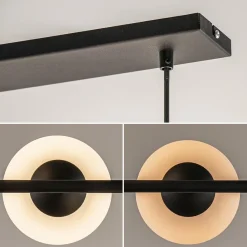 Straluma Retro eettafel hanglamp zwart met witte glazen bollen></noscript> Eettafellampen|Eetkamerverlichting