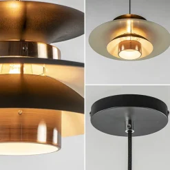 Straluma Retro hanglamp zwart met koper 50 cm><noscript><img width=