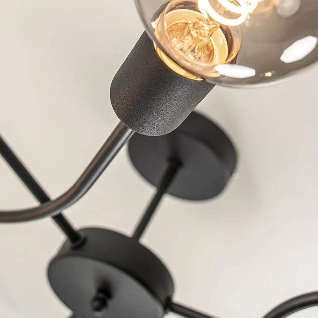 Straluma Retro plafondlamp pendel mat zwart 3-lichts> Woonkamerlampen|Slaapkamerlampen