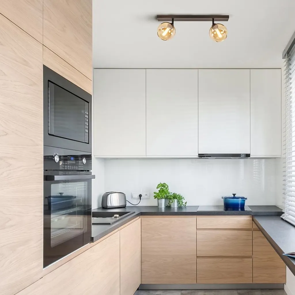 Straluma Retro plafondlamp zwart met amber glas verstelbaar> Woonkamerlampen|Slaapkamerlampen