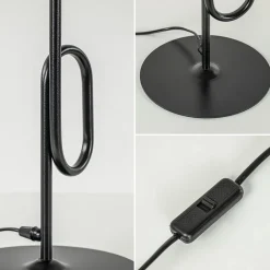 Straluma Retro tafellamp zwart met smoke/titanium glazen bol><noscript><img width=