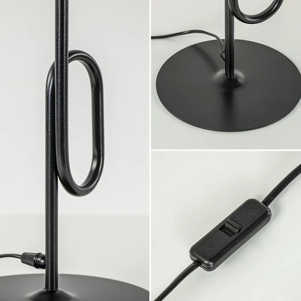 Straluma Retro tafellamp zwart met smoke/titanium glazen bol> Tafellampen|Retro Verlichting