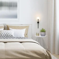 Straluma Retro wandlamp zwart met witte glazen bol><noscript><img width=