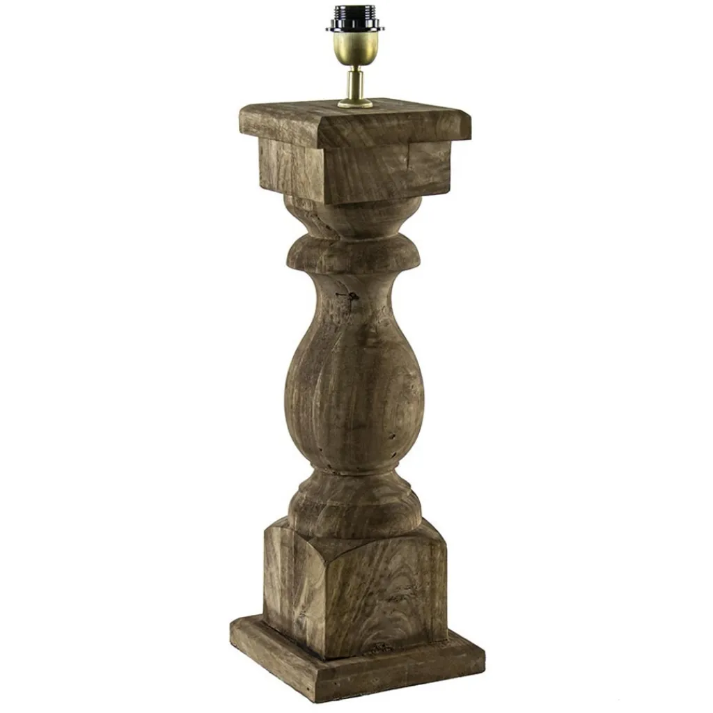 Straluma Robuuste lampvoet Cadore massief hout met brons> Tafellampen|Light and Living