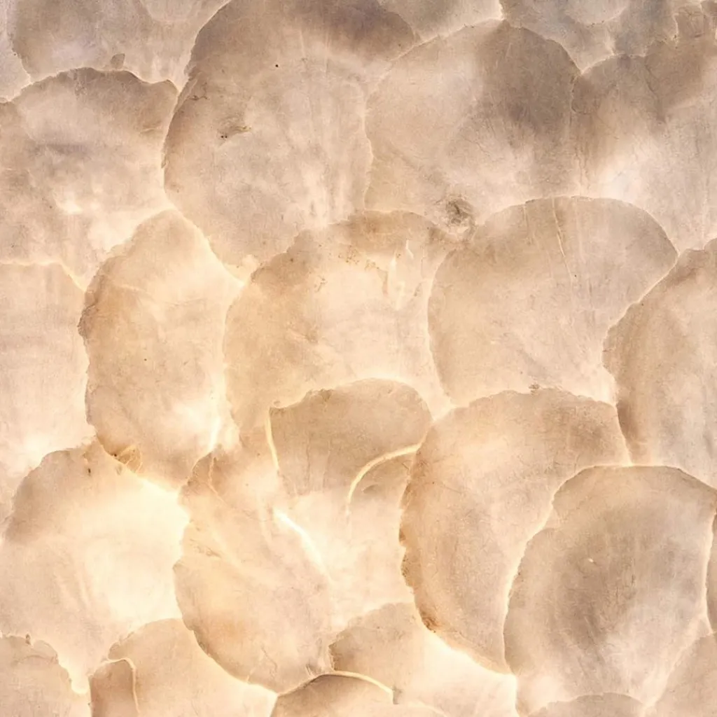 Straluma Romantische hanglamp bol creme schelp> Schelpenlampen|Woonkamerlampen