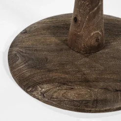 Straluma Ronde eetkamertafel bruin glas met mango houten poot><noscript><img width=