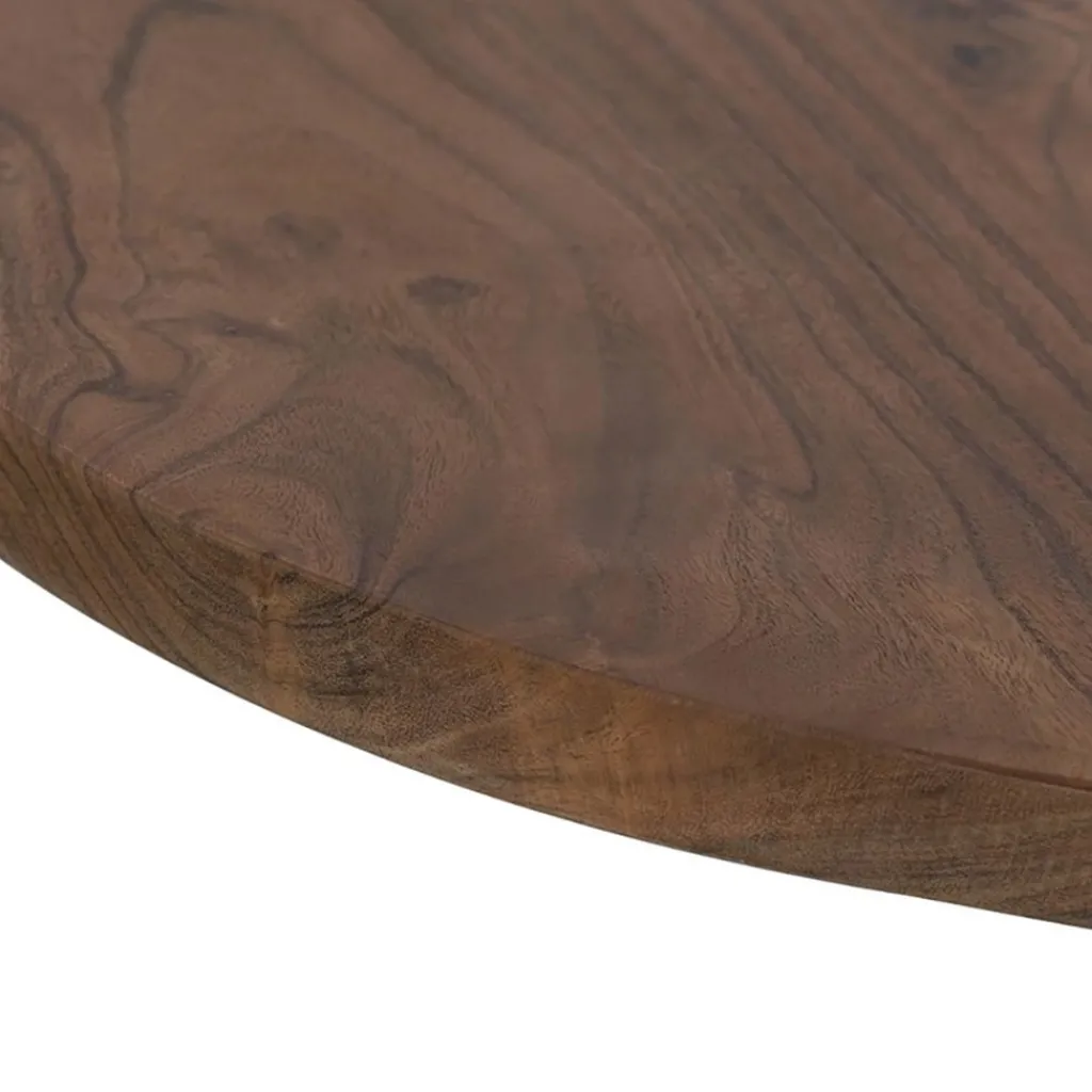 Straluma Ronde eettafel acacia hout met zwarte poot Bicoca> Light and Living|Eettafels