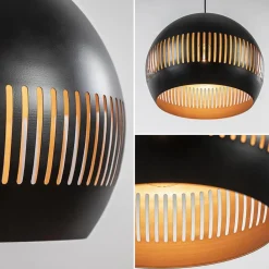 Straluma Ronde hanglamp koepel zwart/goud 40 cm></noscript> Eettafellampen|Woonkamerlampen