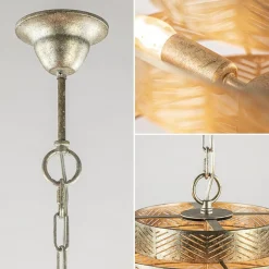 Straluma Ronde hanglamp metaal oud zilver 55 cm></noscript> Eettafellampen|Eetkamerverlichting