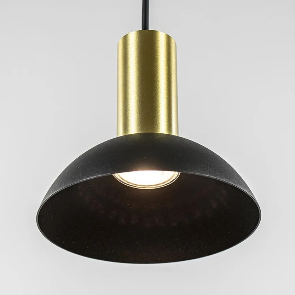 Straluma Ronde hanglamp zwart met brons klein> Keukenverlichting|Eetkamerverlichting