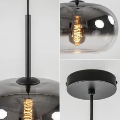 Straluma Ronde hanglamp zwart met smoke/helder glas gradient></noscript> Eetkamerverlichting|Hanglampen