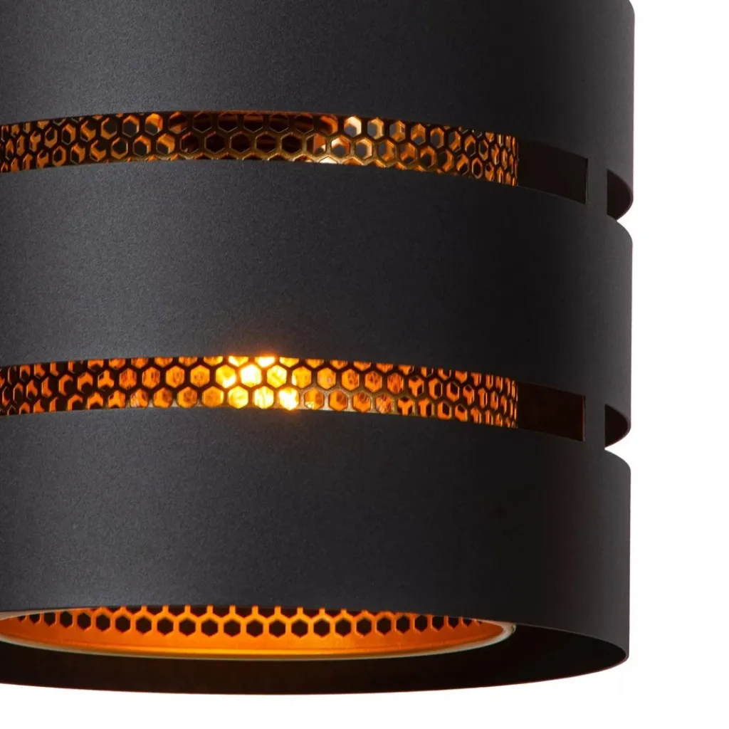 Straluma Ronde hanglamp zwart metaal met goud> Hanglampen|Industriële Verlichting