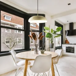 Straluma Ronde koepel hanglamp goud met witte kap></noscript> Eettafellampen|Eetkamerverlichting