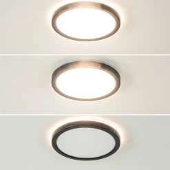 Straluma Ronde LED plafondlamp zwart met 3 licht opties IP44><noscript><img width=