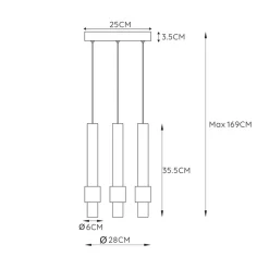 Straluma Ronde 3-lichts hanglamp cilinders inclusief LED></noscript> Hanglampen|Eettafellampen