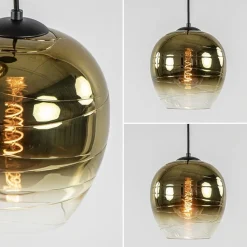 Straluma Ronde 3-lichts hanglamp golden gradient met zwart></noscript> Eettafellampen|Keukenverlichting