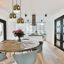 Straluma Ronde 3-lichts hanglamp golden gradient met zwart></noscript> Eettafellampen|Keukenverlichting