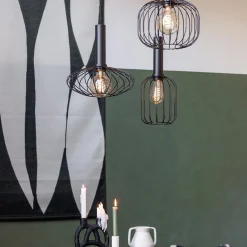 Straluma Ronde 3-lichts hanglamp met draadkappen divers></noscript> Eettafellampen|Draadlampen