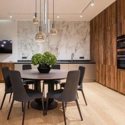 Straluma Ronde 5-lichts hanglamp zwart met nikkel></noscript> Hanglampen|Eettafellampen