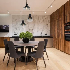 Straluma Ronde 3-lichts hanglamp zwart met smoke/helder glas></noscript> Eettafellampen|Keukenverlichting