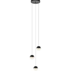 Straluma Ronde 3-Lichts LED hanglamp met zwarte bollen dimbaar> Hanglampen|Pendel Lampen