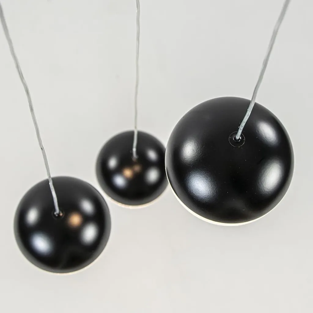 Straluma Ronde 3-Lichts LED hanglamp met zwarte bollen dimbaar> Hanglampen|Pendel Lampen