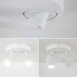 Straluma Ronde 2-lichts opbouwspot wit metaal verstelbaar><noscript><img width=