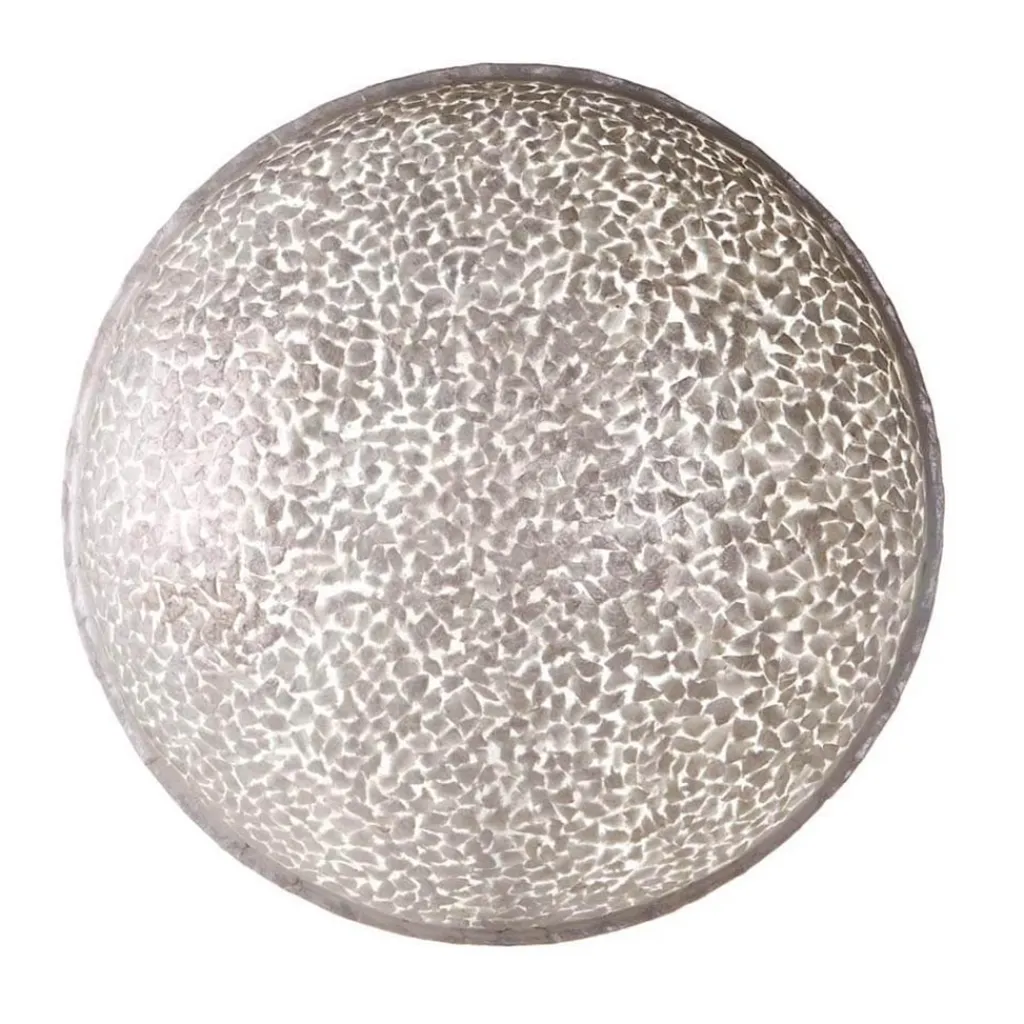 Straluma Ronde schelpen wandlamp wit/parelmoer 60 cm> Schelpenlampen|Halverlichting
