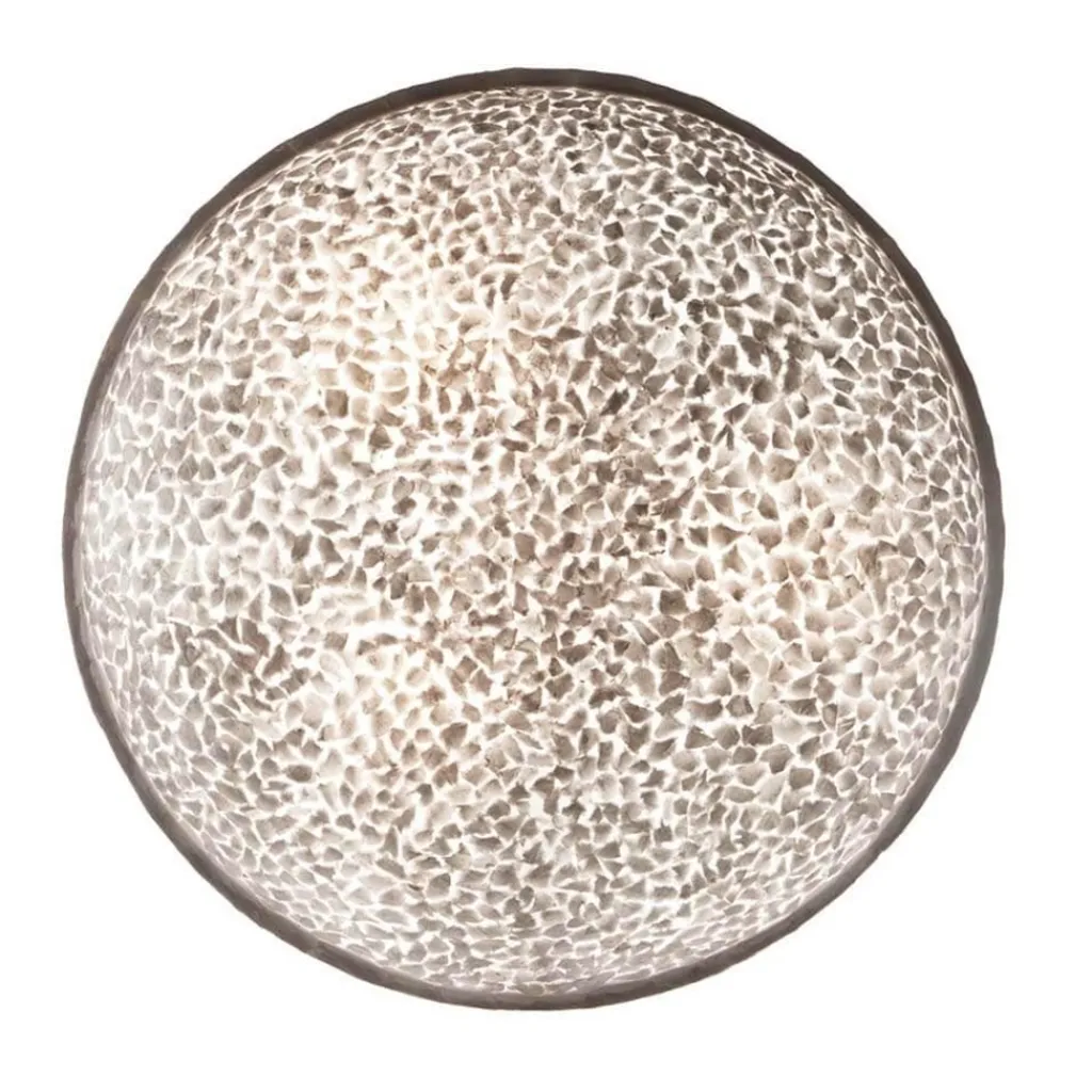 Straluma Ronde schelpen wandlamp wit/parelmoer 60 cm> Schelpenlampen|Halverlichting