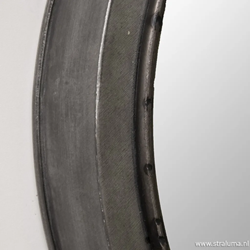 Straluma Ronde spiegel zink/grijs groot 46 cm> Light and Living