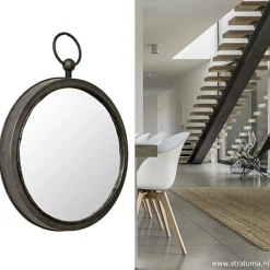 Straluma Ronde spiegel zink/grijs groot 46 cm><noscript><img width=