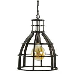 Straluma Ruw metalen hanglamp antiek zwart> Eettafellampen|Pendel Lampen