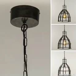 Straluma Ruw metalen hanglamp antiek zwart><noscript><img width=