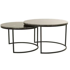 Straluma Salontafel Alfio set van 2 bruin marmer met zwart> Light and Living|Salontafels