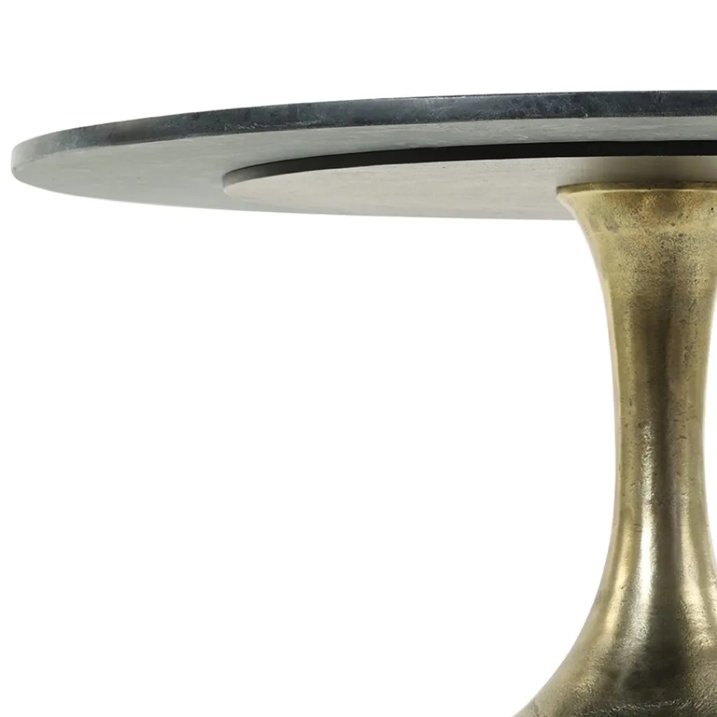 Straluma Salontafel Rickerd groen marmer met antiek bronzen poot> Light and Living|Salontafels