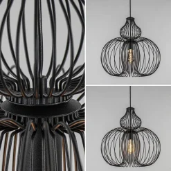 Straluma Scandinavische draad hanglamp mat zwart></noscript> Draadlampen|Eetkamerverlichting