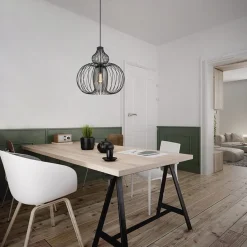 Straluma Scandinavische draad hanglamp mat zwart></noscript> Draadlampen|Eetkamerverlichting