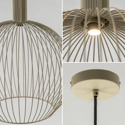 Straluma Scandinavische draad hanglamp mat zand 50 cm></noscript> Eettafellampen|Draadlampen