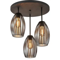 Straluma Scandinavische 3-lichts plafondlamp mat zwart> Plafondlampen|Draadlampen