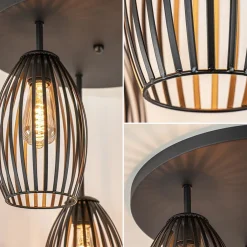 Straluma Scandinavische 3-lichts plafondlamp mat zwart></noscript> Plafondlampen|Draadlampen