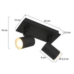 Straluma Scandinavische plafondspot inclusief dim to wam LED></noscript> Plafondlampen|Opbouwspots