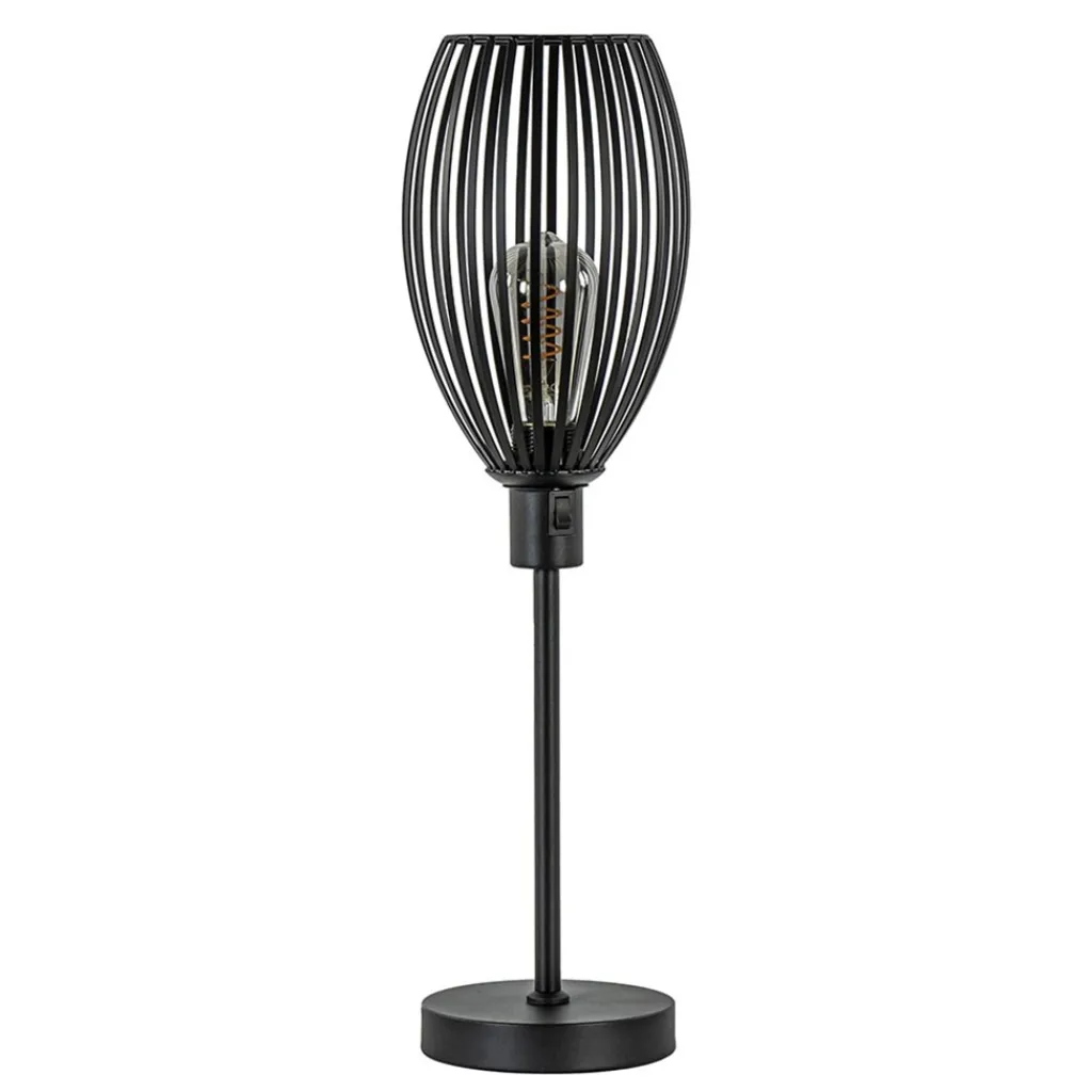 Straluma Scandinavische tafellamp mat zwart> Draadlampen|Woonkamerlampen