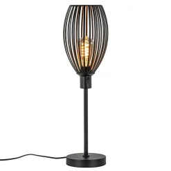 Straluma Scandinavische tafellamp mat zwart> Draadlampen|Woonkamerlampen