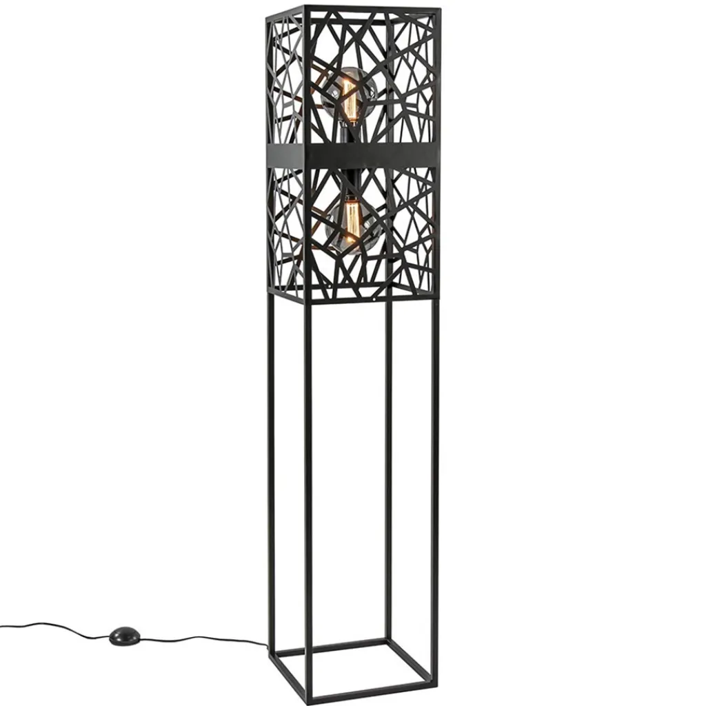 Straluma Scandinavische vloerlamp zwart frame> Vloerlampen|Industriële Verlichting