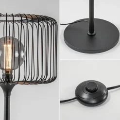 Straluma Scandinavsiche vloerlamp zwart met draadkorf></noscript> Vloerlampen|Draadlampen