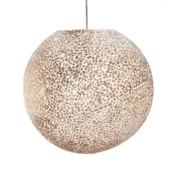 Straluma Schelpen hanglamp bol 40 cm wit/parelmoer> Schelpenlampen|Halverlichting