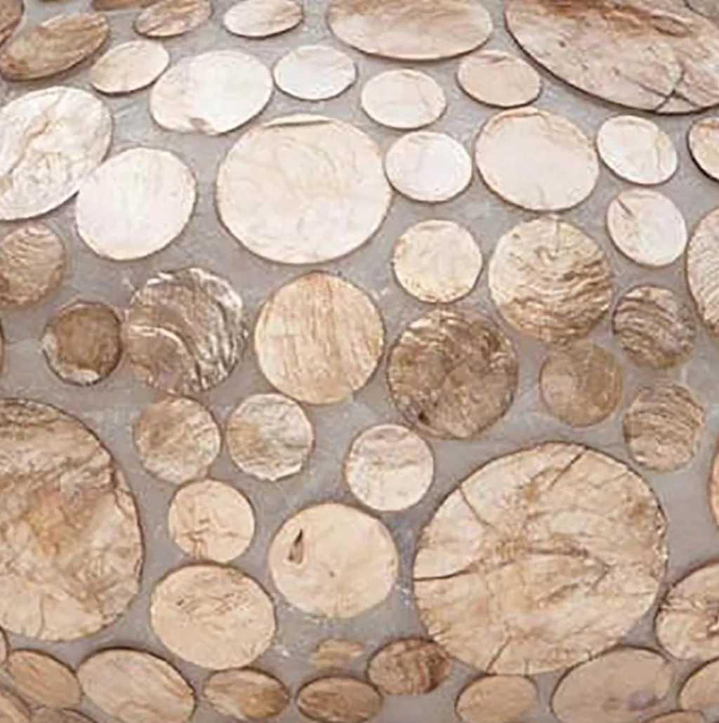 Straluma Schelpen hanglamp Ufo coin gold 40cm> Eettafellampen|Schelpenlampen